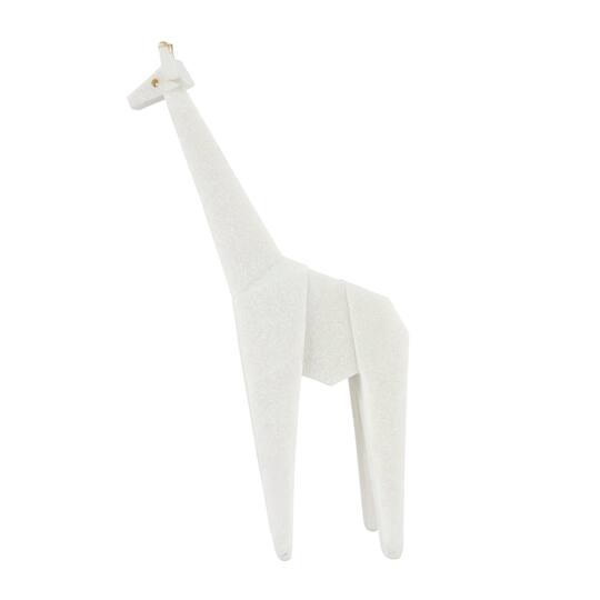 White Polystone Elephant & Giraffe Cubist Inspired Sculpture Set